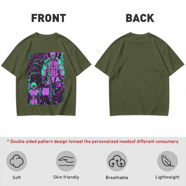Attack on Titan Anime Villains Neon Graphic T-Shirt
