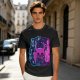Olive Green T-Shirt With Neon Hollow Knight Character Art