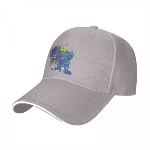 Black Baseball Cap With Anime Superhero Punch Graphic Print