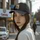 Black baseball cap with firebender martial arts artwork print