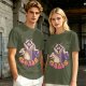 Olive Graphic T-Shirt With Raccoon Opossum Skunk 'GOALS' Print