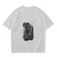 Olive T-Shirt With Astronaut Cat And Rainbow Accent Print