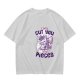Olive t-shirt with a cute unicorn holding an axe and the text I will cut you into pieces