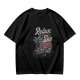 Olive graphic t-shirt with skeleton relaxing on coffin and 'Relax We All Die' text