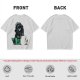 Olive T-shirt with cartoon dinosaur in Darth Vader helmet and chicken print