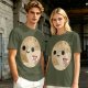 Olive T-Shirt With Cute Pluto Potato Character Graphic