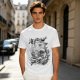Olive T-shirt with One Piece Going Merry Ship Ink Art Print