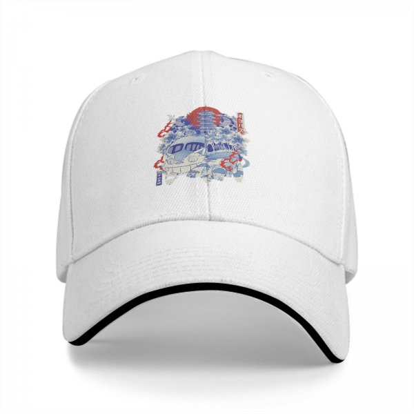Black Baseball Cap With Japanese Anime Inspired Graphic Print