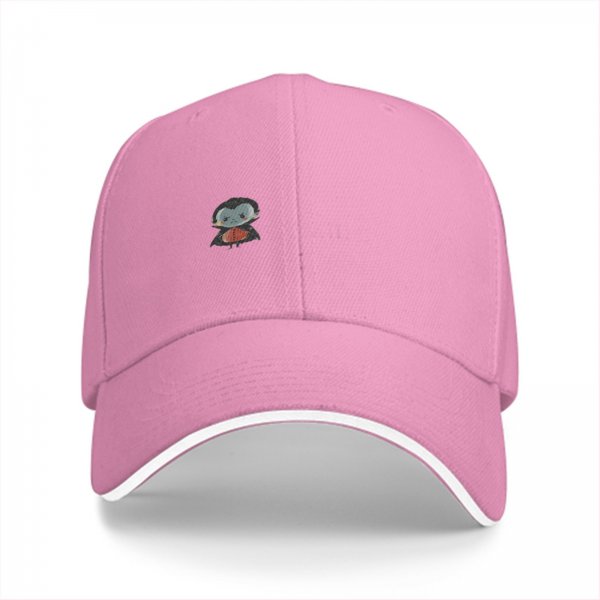 Black baseball cap with cute vampire bat graphic