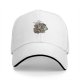 Black Baseball Cap With Floral Cat Head Art Print
