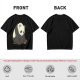 Olive T-shirt with Sad Sitting Panda Graphic Print