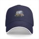 Black Baseball Cap with One Piece Straw Hat Pirates Ship Print