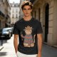 Olive T-Shirt With Freddy Krueger Themed Cat Graphic