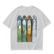 Olive T-Shirt With Stained Glass Style Four Seasons Forest Creature Art