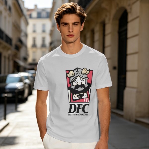 Olive T-Shirt with DFC Viking Graphic Print