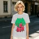 Olive T-Shirt With Cartoon Anthropomorphic Apples In Forest Print