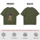 Olive Graphic T-Shirt With Bloody Burger Monster Print