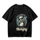 Olive graphic tee with sarcastic hungry opossum in sunglasses