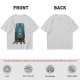 Olive Green T-Shirt With Cartoon Rabbit Character Graphic