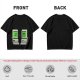 Olive T-shirt with pixel art retro computer characters print