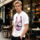 Olive T-Shirt With Witch Riding Broom Silhouette In Bunny Outline