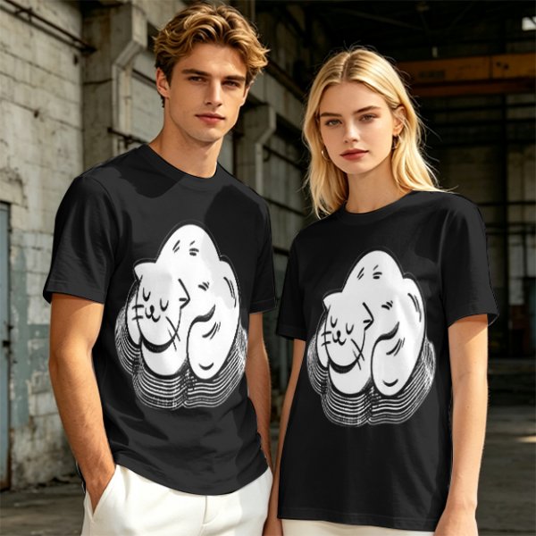 Olive Green T-Shirt With Sleeping Curled Cat Graphic Print