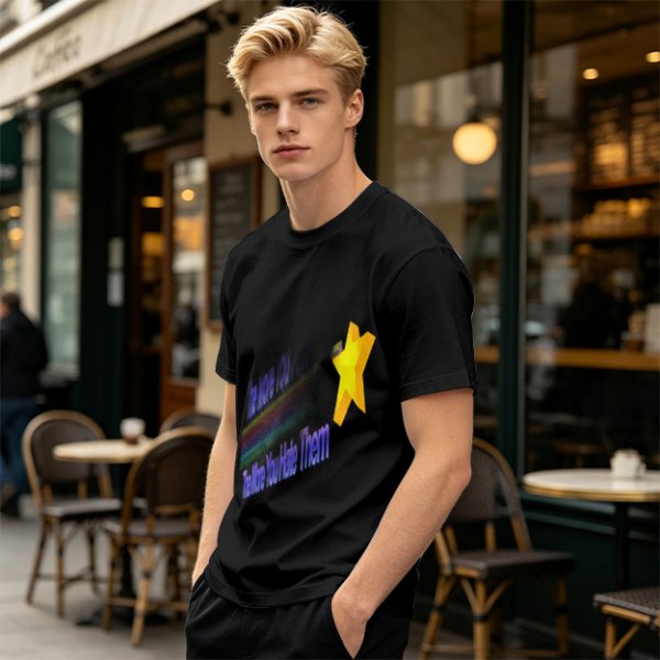 Olive Graphic T-Shirt With Star And Rainbow Text Design