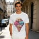 Olive T-Shirt With Skull Ice Cream Cone Graphic