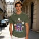 Olive T-Shirt With Cute Sushi Graphic and 'I Like The Way You Roll' Text