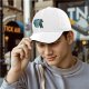 Black Baseball Cap With Blue Mythical Beast Graphic Print