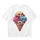 Olive T-Shirt With Skull Ice Cream Cone Graphic