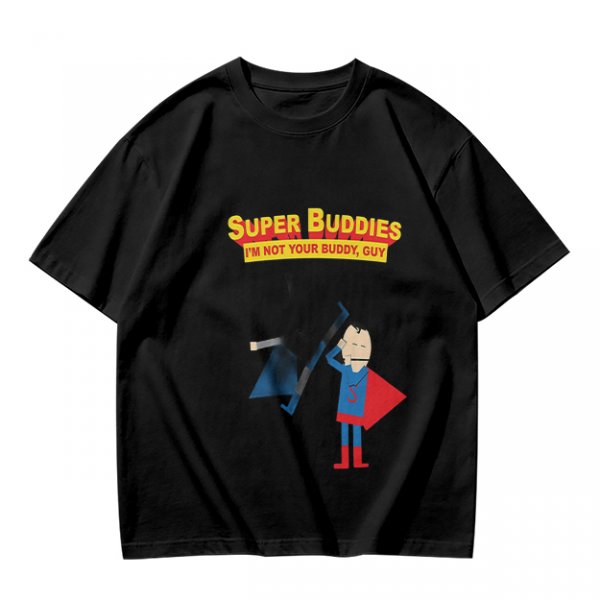 Olive T-Shirt With Super Buddies Superman Parody Print
