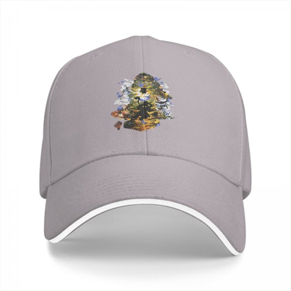 Black Baseball Cap With Colorful Fantasy Art Graphic Print