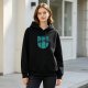 Black Hoodie With Teal Chaos Snake Graphic Print