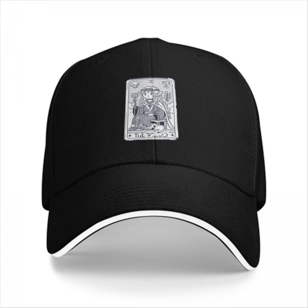 Black baseball cap with elf tarot card graphic