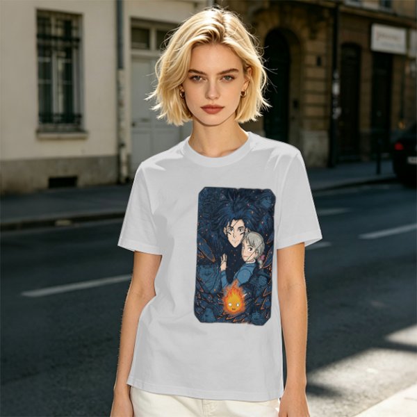 Howl's Moving Castle Anime Graphic Olive T-Shirt