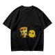 Olive T-Shirt with Cute Pizza and Pineapple Holding Hands Print