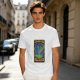 Olive T-Shirt with Psychedelic Time and Space Meltdown Tardis Art