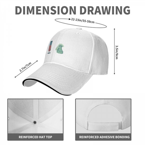 Black Baseball Cap With Cute Science Lab Beaker Print
