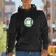 Black hoodie with cute cartoon frog graphic design