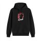 Black hoodie with 'I Make My Own Luck' black cat graphic