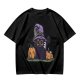 Olive Halloween T-Shirt with Black Cat Witch and Pumpkins