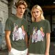 Olive T-shirt with Bored Unicorn Graphic Print