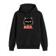 Black Hoodie With Grumpy Cat 'MEH' Graphic Print