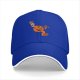Black baseball cap with dancing pumpkin holding a fall drink design