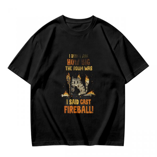 I Didnt Ask How Big The Room Was I Said Cast Fireball Cat T-Shirt
