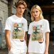 Howl's Moving Castle Stamp Graphic Olive T-Shirt