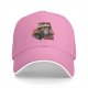 Black baseball cap with devil cat driving flaming car 'Do You Wanna Ride?' print