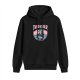 Black graphic hoodie with Thrasher For Life robot skate design
