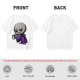 Olive T-Shirt With Grumpy Vampire Holding Coffee Mug Print
